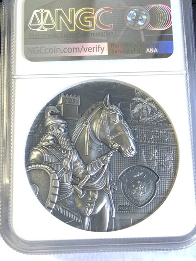 【海寧潮】帕劳2021年失落的文明古巴比伦2盎司纪念银币NGC-MS70首原盒证书
