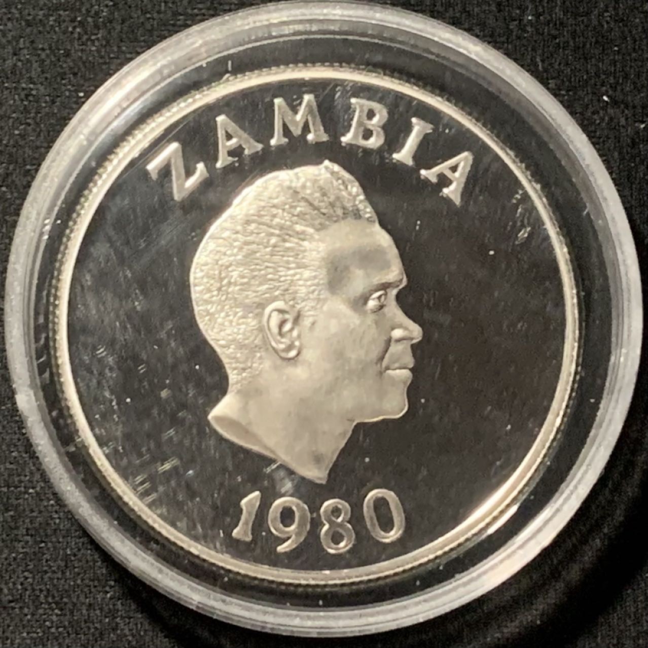 紫瑗钱币——第190期拍卖 赞比亚 1980年 国际儿童年 10克瓦查 27.21克 0.925银 精制