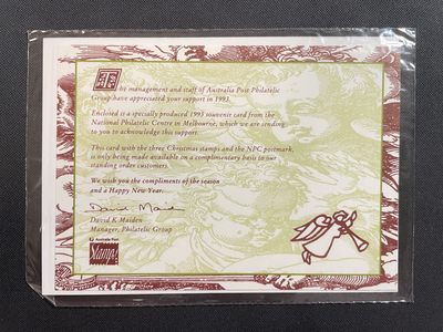 【第15期】莲池国际邮品拍卖 【秒杀】澳大利亚 1993 圣诞节 贴全套邮票 纪念卡