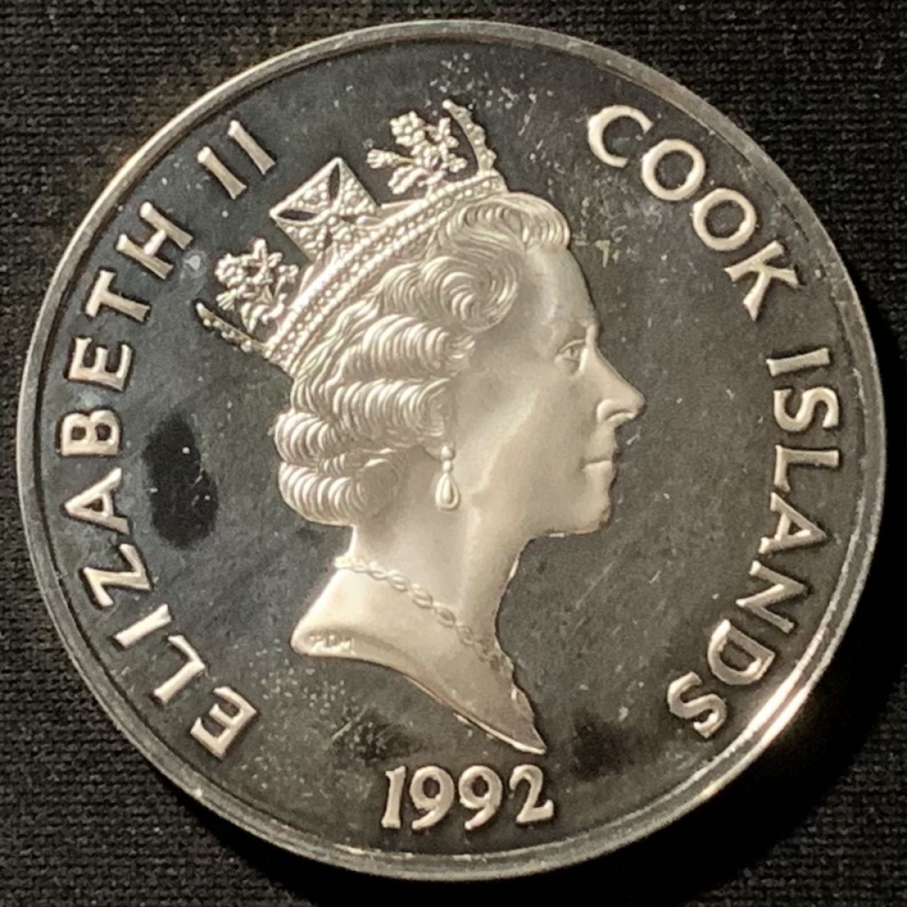 紫瑗钱币——第190期拍卖 库克群岛 1992年 发现美洲500周年 佩德罗·德门多萨 50元 31.35克 0.925银 精制