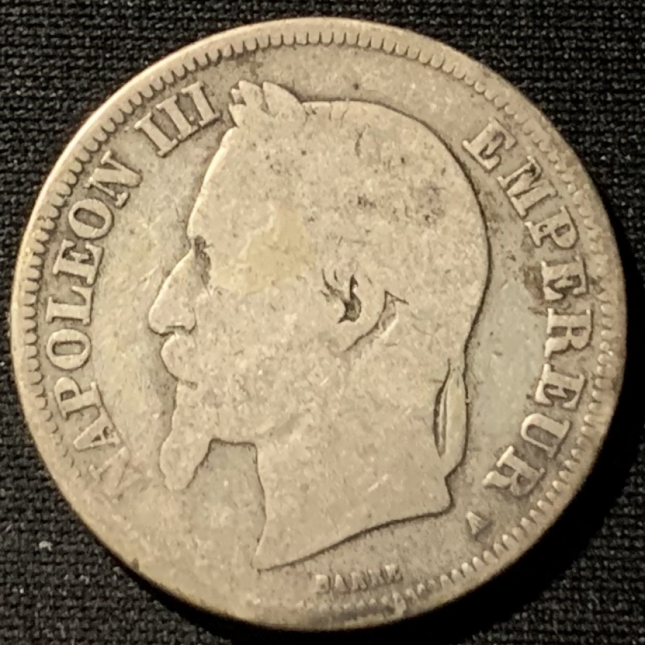 紫瑗钱币——第190期拍卖 法国 1868年 拿破仑三世 2法郎 10克 0.835银