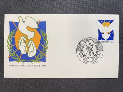 【第15期】莲池国际邮品拍卖 【秒杀】澳大利亚 1986 国际和平年 套票官封