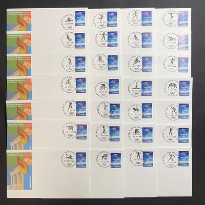【第15期】莲池国际邮品拍卖 【澳大利亚】2000 悉尼奥运会 全套运动项目戳封 共28封 每封贴悉尼奥运会套票
