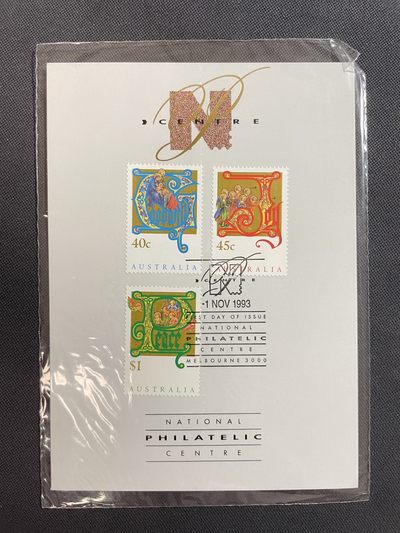 【第15期】莲池国际邮品拍卖 【秒杀】澳大利亚 1993 圣诞节 贴全套邮票 纪念卡