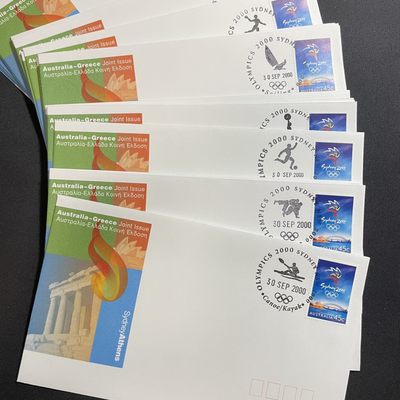 【第15期】莲池国际邮品拍卖 【澳大利亚】2000 悉尼奥运会 全套运动项目戳封 共28封 每封贴悉尼奥运会套票