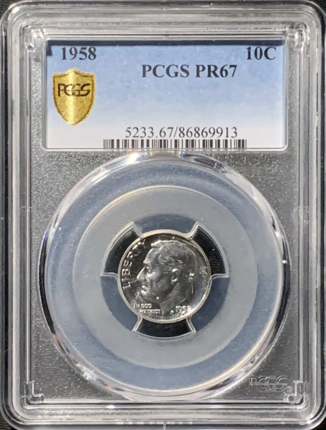 紫瑗钱币——第190期拍卖 美国 1958年 罗斯福 10美分 银币 PCGS PR67