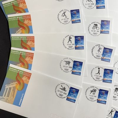 【第15期】莲池国际邮品拍卖 【澳大利亚】2000 悉尼奥运会 全套运动项目戳封 共28封 每封贴悉尼奥运会套票