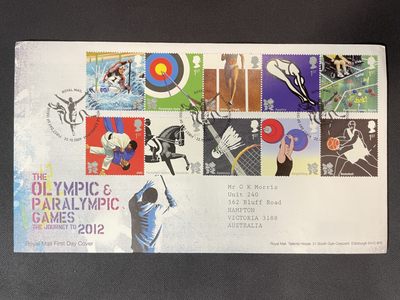 【第15期】莲池国际邮品拍卖 【英国】2012 伦敦奥运会 套票官封 首日实寄澳洲