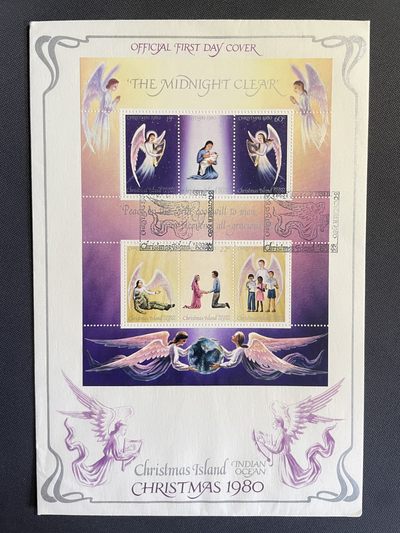 【第15期】莲池国际邮品拍卖 【圣诞岛】1980 圣诞节小全张 首日封