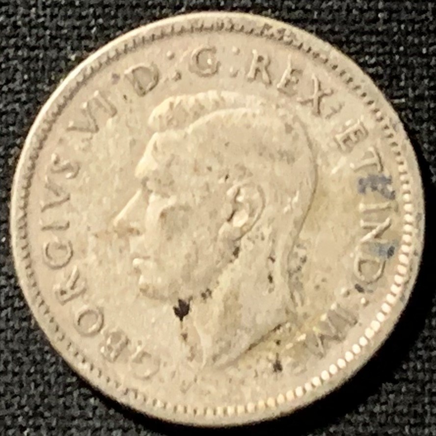 紫瑗钱币——第190期拍卖 加拿大 1946年 乔治六世 帆船 10分 2.33克 0.8银