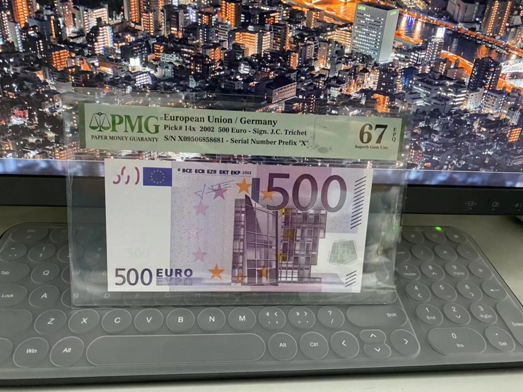 《张总收藏》59期——外币高分精品小场 欧元500欧 PMG67E 二签德国版
