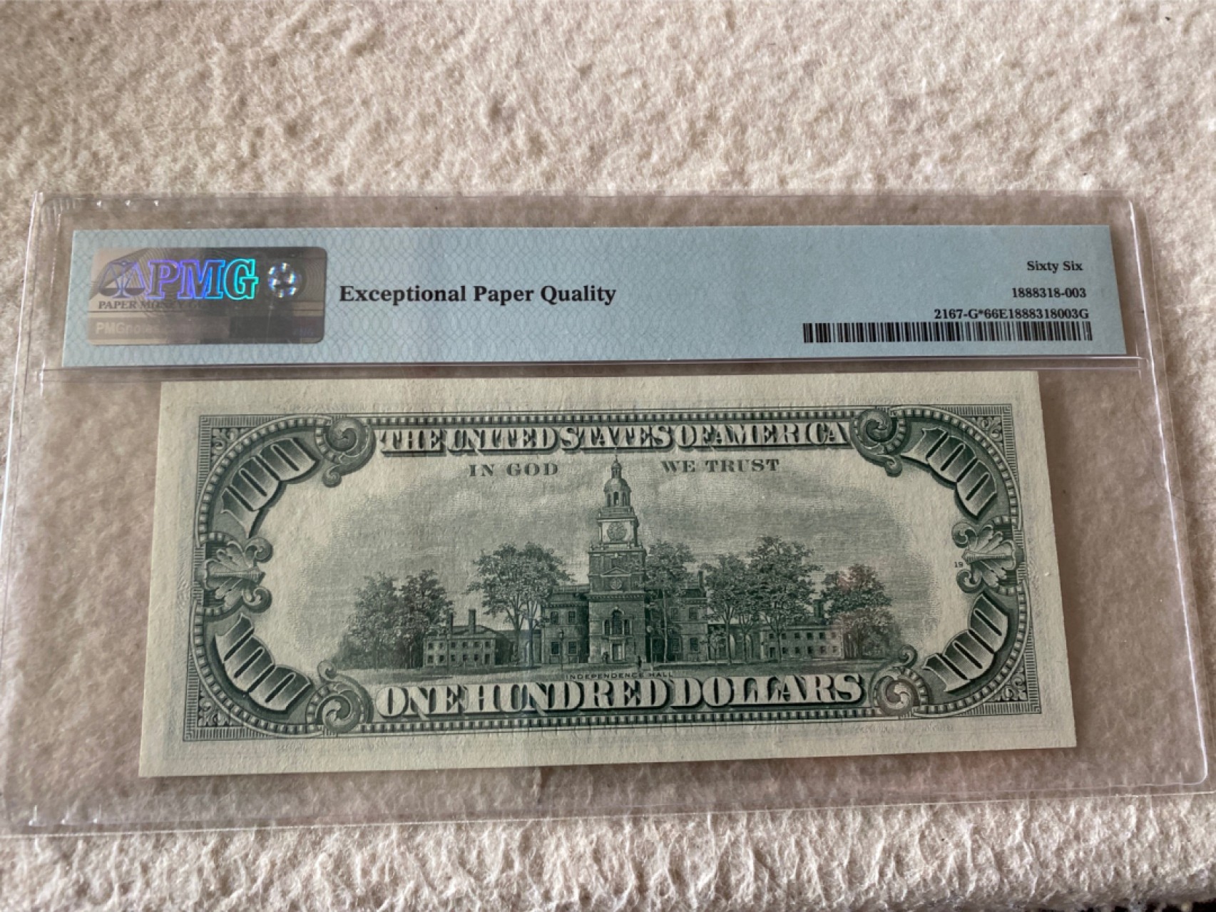 收藏联盟第163期拍卖 外国钞场 今晚七点不见不散 1974年美国100美元 星补号 PMG66E