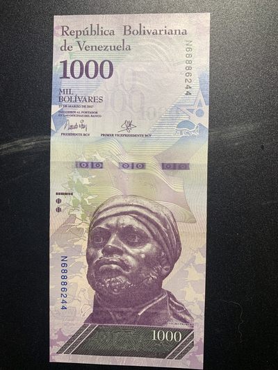 北极狼收藏5$ - 委内瑞拉1000玻利瓦尔 