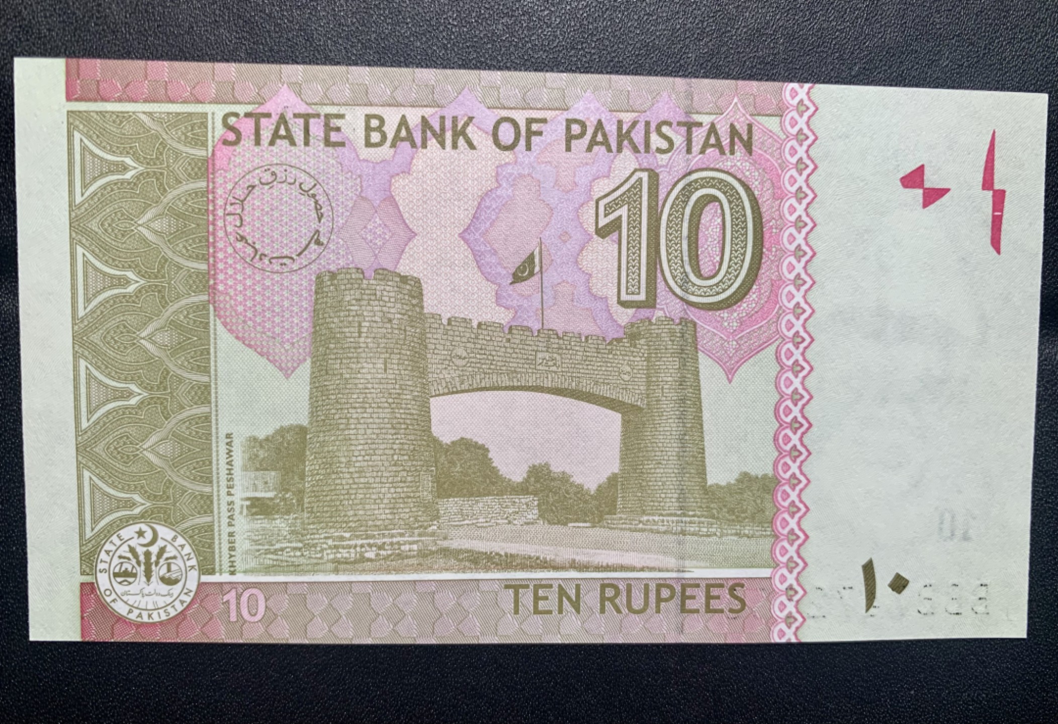 北极狼收藏4$ 巴基斯坦10卢比 纸币 2016年版 