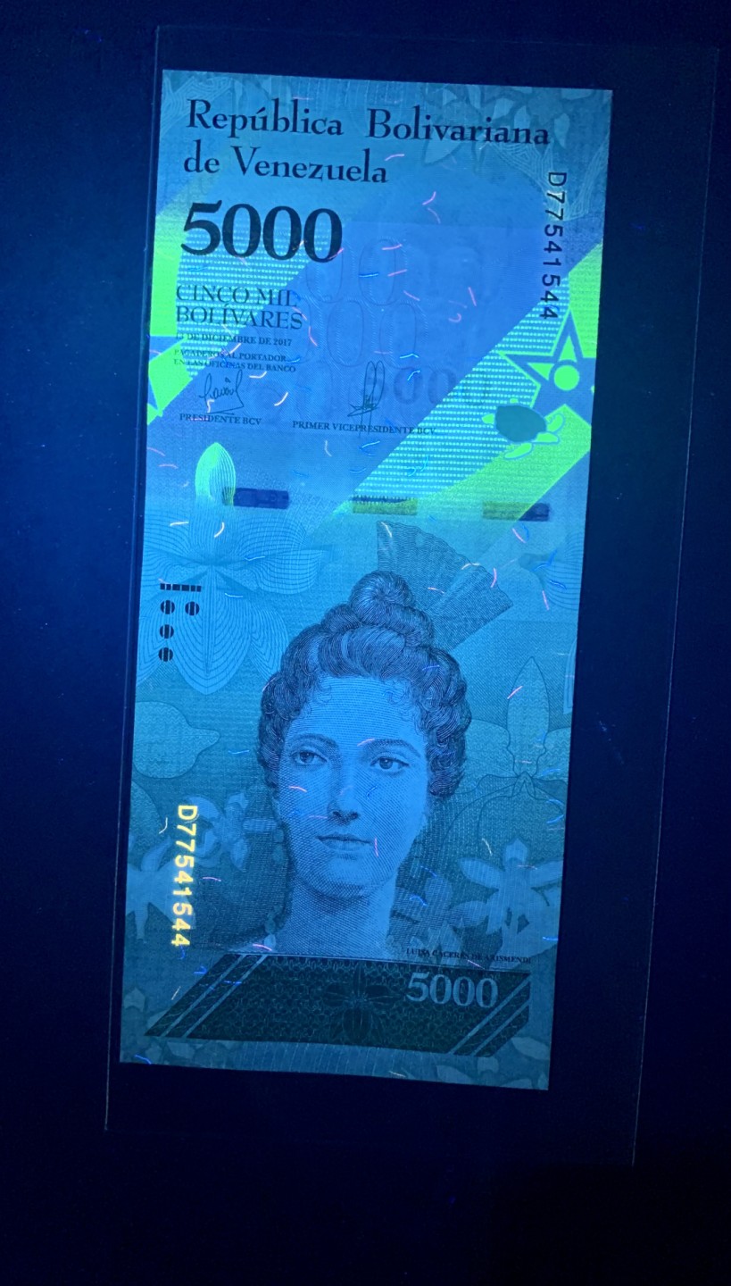 北极狼收藏12$ 委内瑞拉5000玻利瓦尔 