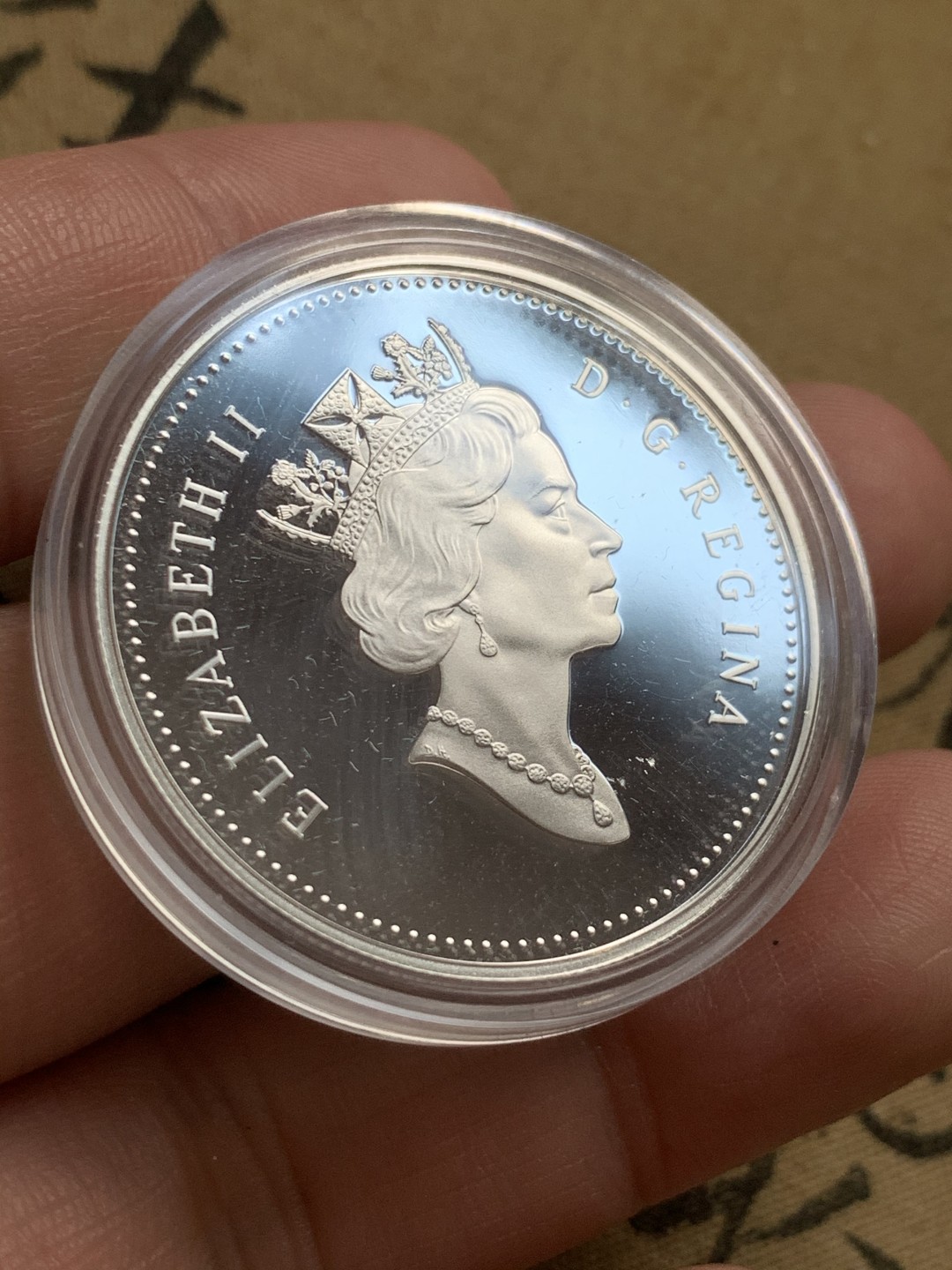 《竞宝斋》第59场-本周日，周一2场连拍（全场不限金额包邮） 原盒证书加拿大2000年 发现之旅 1元精制大银币