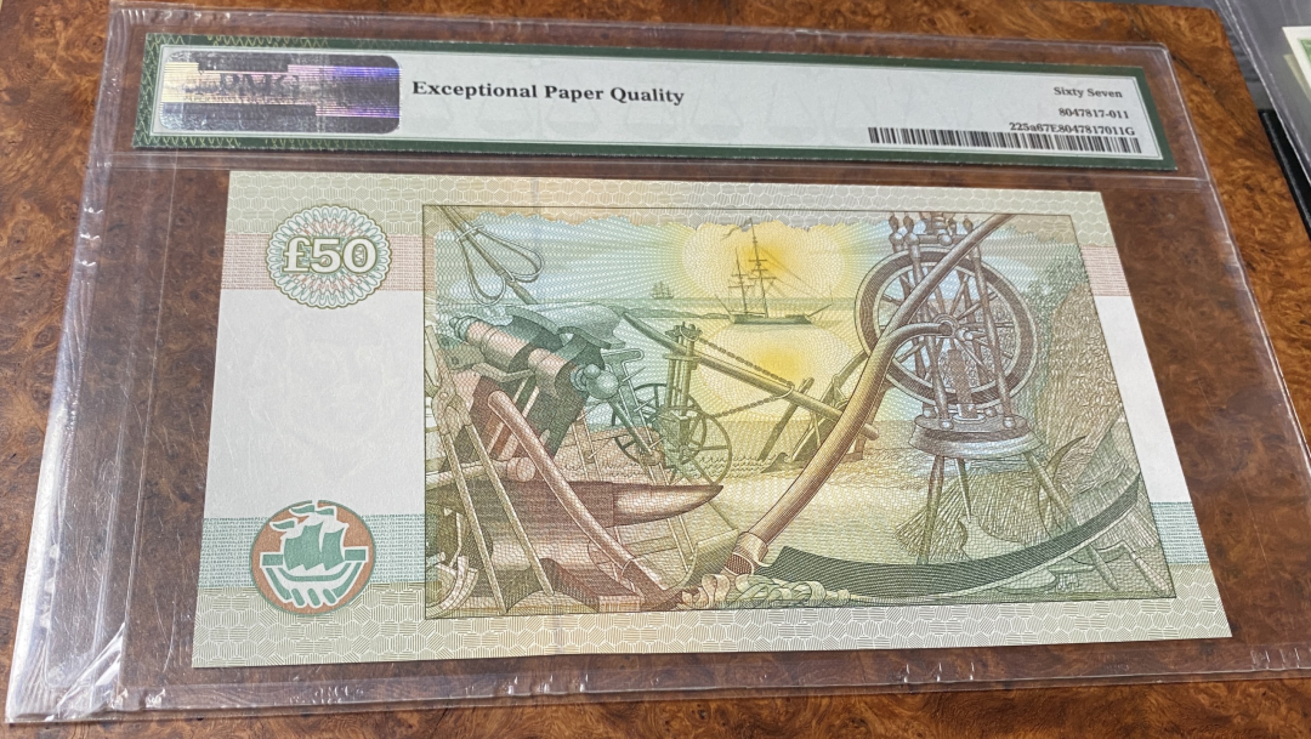 Chase Auction 第11期- - 中外纸币、民国钞联拍！ 1996年苏格兰50镑，PMG67分，千位号，实钞，亚当斯密！