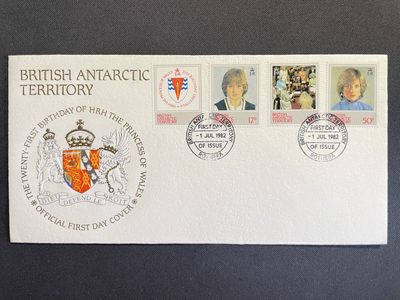 【第15期】莲池国际邮品拍卖 【英属南极】1982 戴安娜王妃21岁生日纪念 套票官封