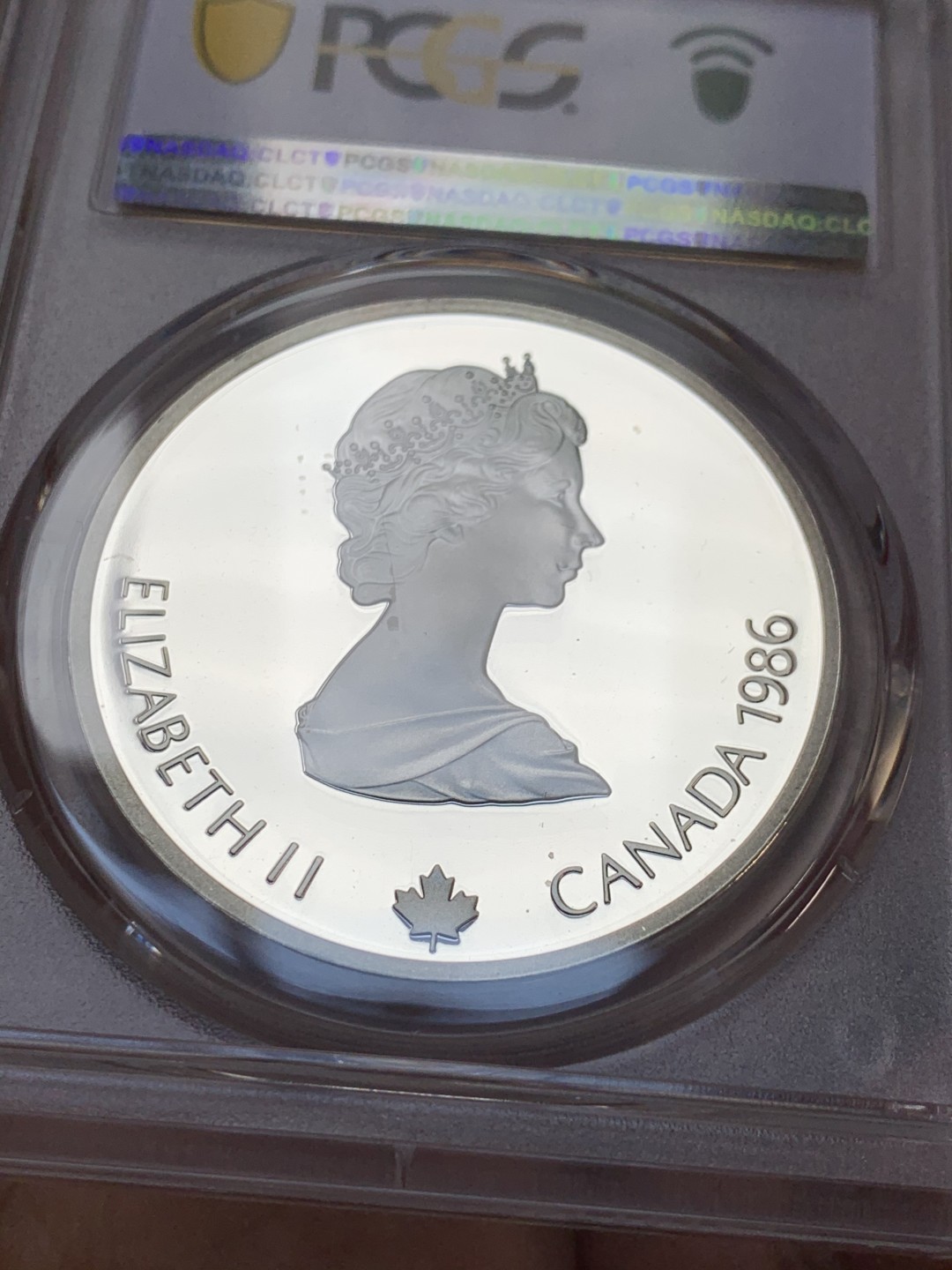 《竞宝斋》第59场-本周日，周一2场连拍（全场不限金额包邮） PCGS PR69DCAM 加拿大1986年大银币 伊丽莎白最美一版头像