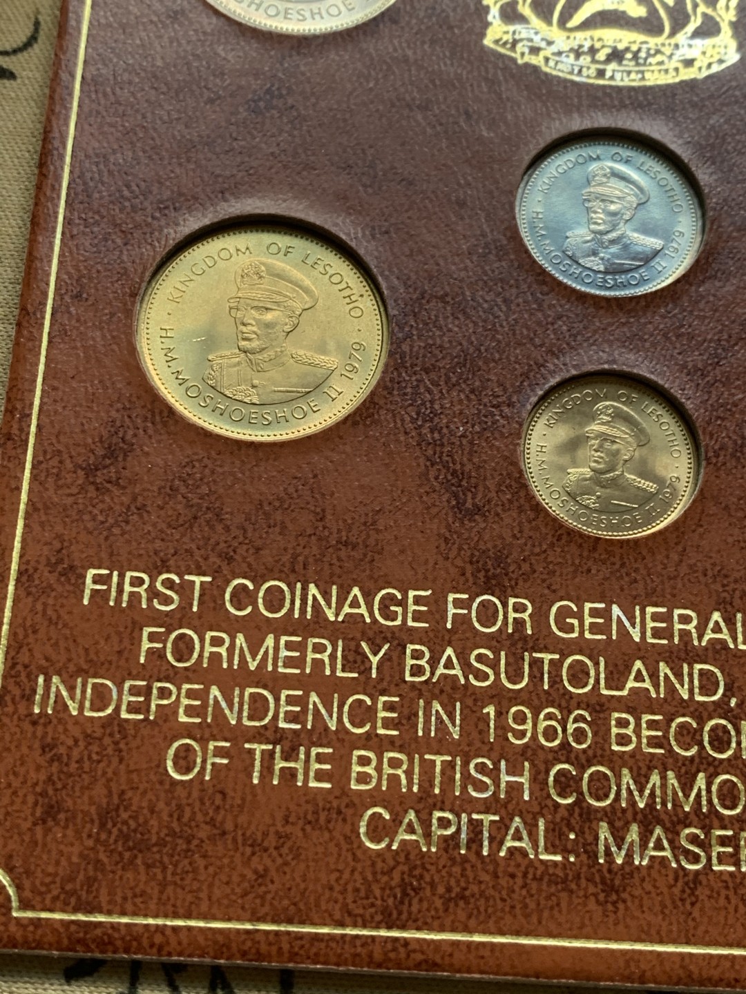 《竞宝斋》第59场-本周日，周一2场连拍（全场不限金额包邮） 莱索托1979年清年份套币全套UNC 1分-1洛蒂共7枚