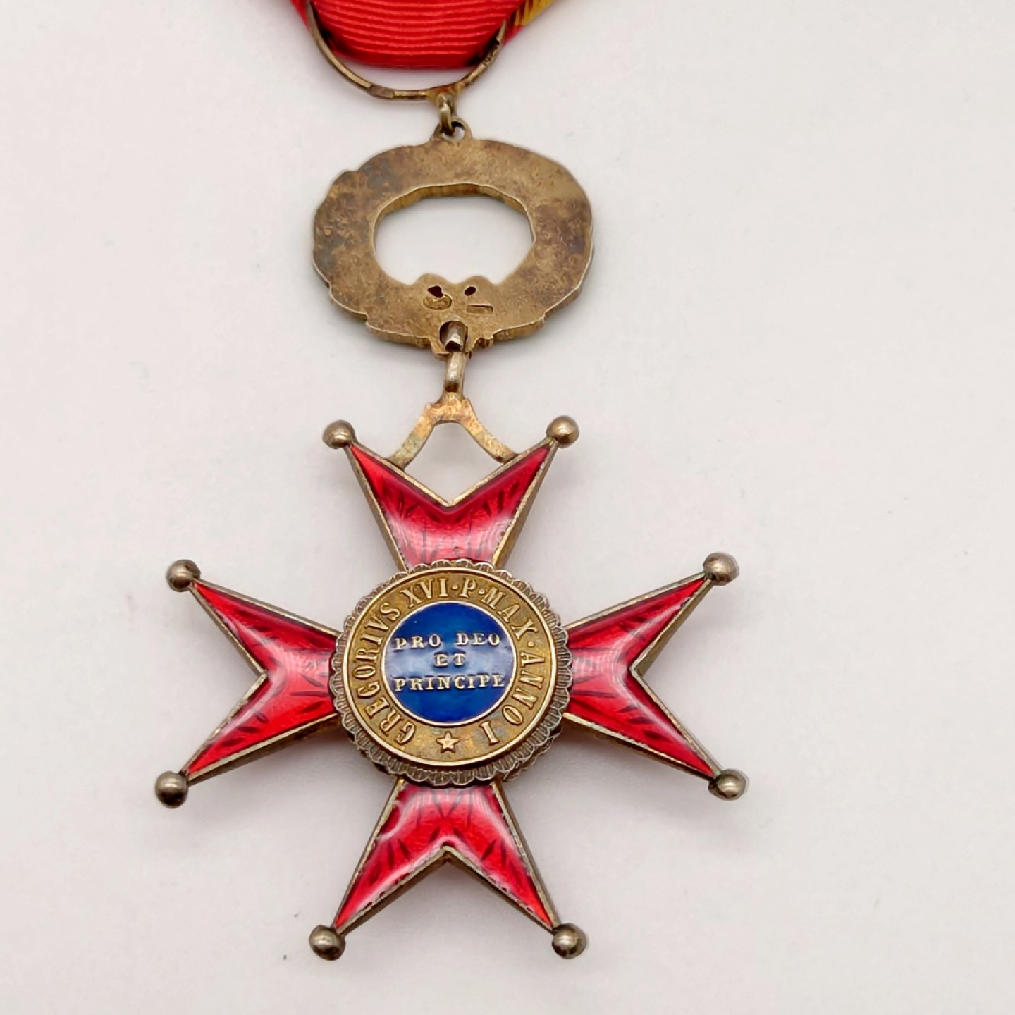 勋章奖章交易所5月28日拍卖 梵蒂冈骑士级圣格里高利勋章（银质镀金珐琅）