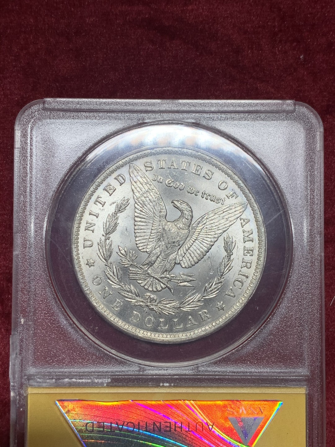 《竞宝斋》第59场-本周日，周一2场连拍（全场不限金额包邮） 1884-O 摩根银币 ANACS MS64分 强转光暴光好品