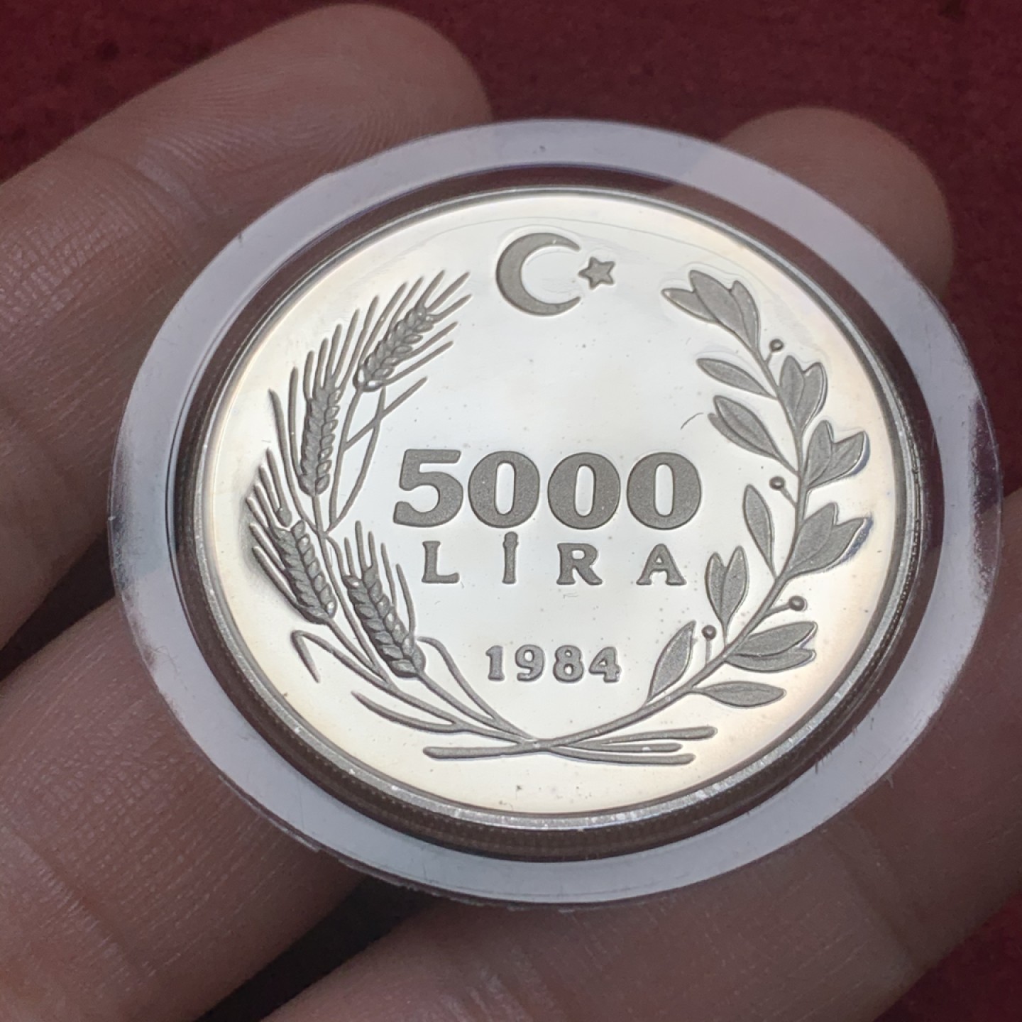 《竞宝斋》第59场-本周日，周一2场连拍（全场不限金额包邮） PROOF土耳其1984年5000里拉  妇女年纪念银币