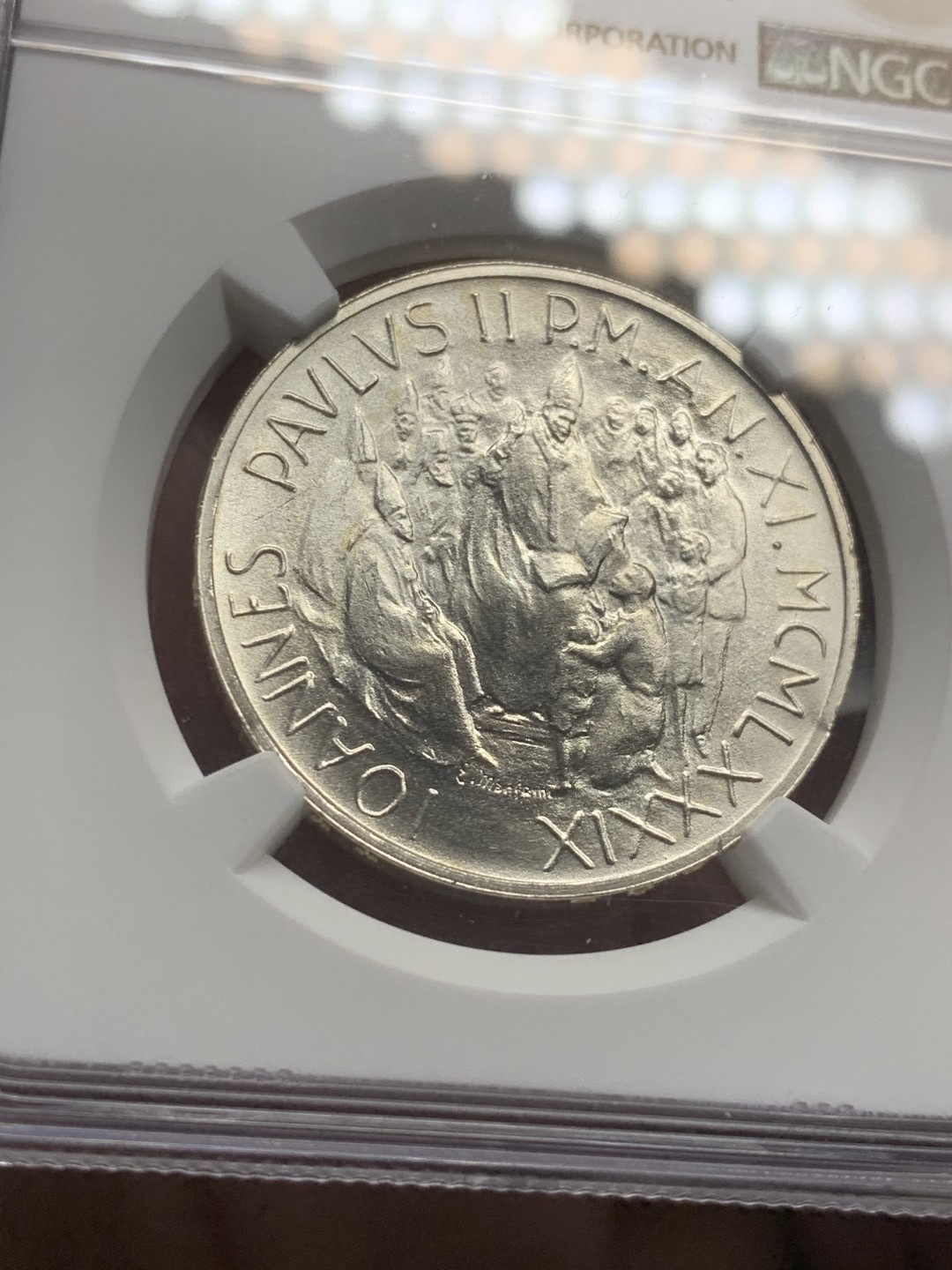 《竞宝斋》第59场-本周日，周一2场连拍（全场不限金额包邮） NGC MS67 1989R 梵蒂冈1000L银币 霜光饱满 极品难得