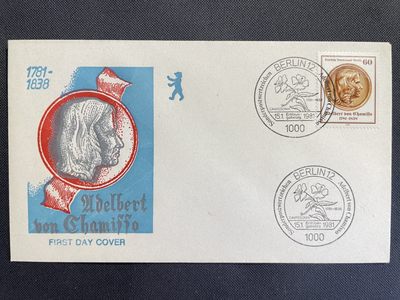 【第15期】莲池国际邮品拍卖 【西柏林】1981 诗人、植物学家阿德尔贝特·冯·沙米索诞生200周年 首日封