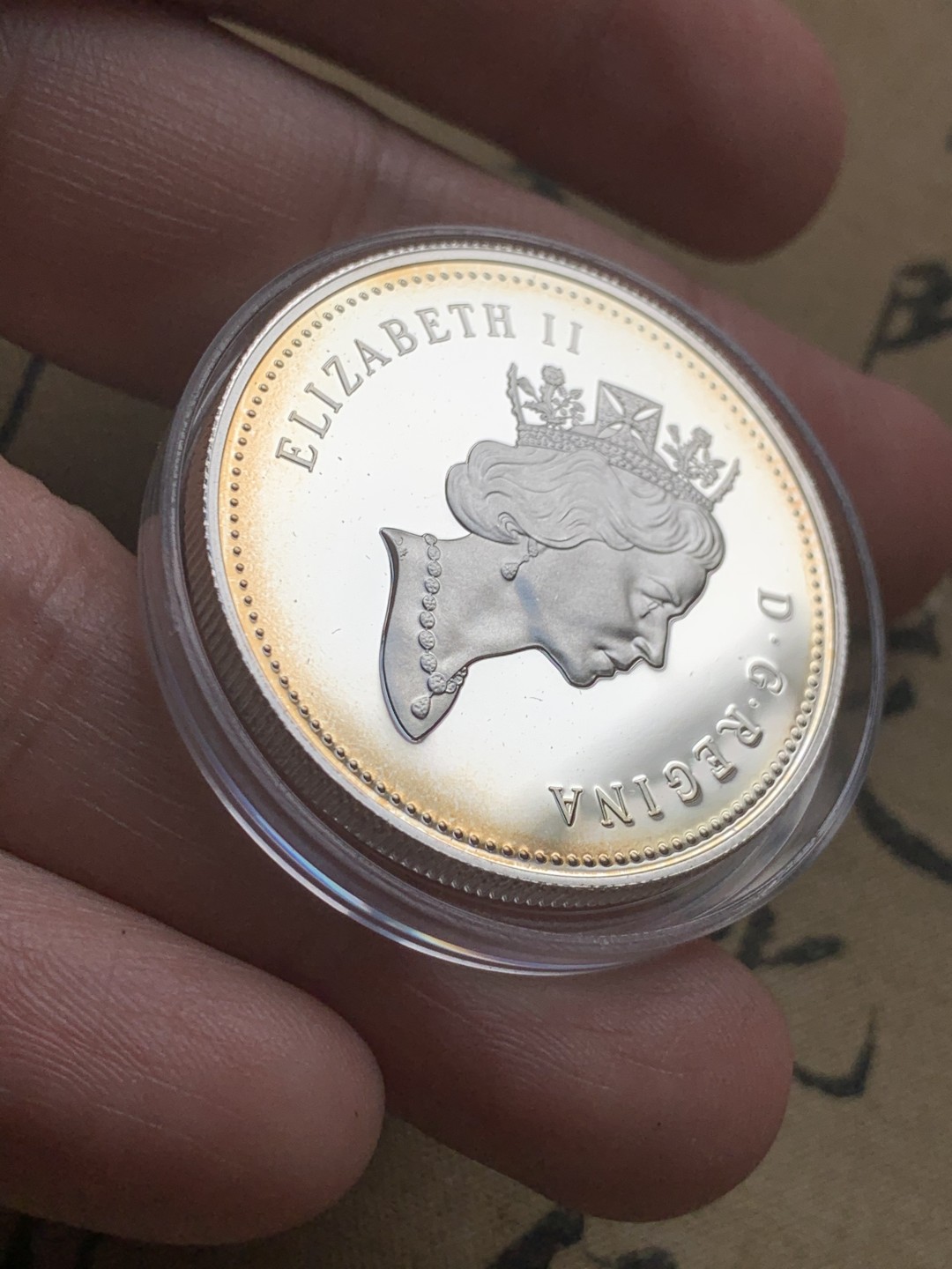 《竞宝斋》第59场-本周日，周一2场连拍（全场不限金额包邮） 原盒证书加拿大2001年 国家芭蕾舞五十周年纪念1元精制大银币