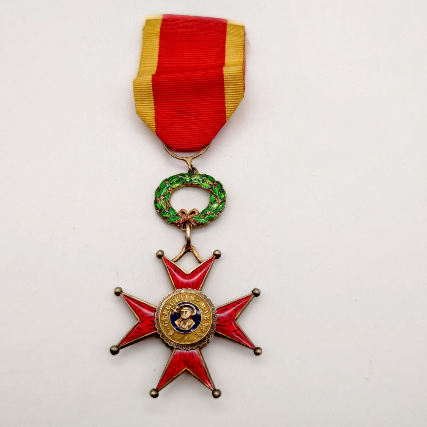 勋章奖章交易所5月28日拍卖 梵蒂冈骑士级圣格里高利勋章（银质镀金珐琅）