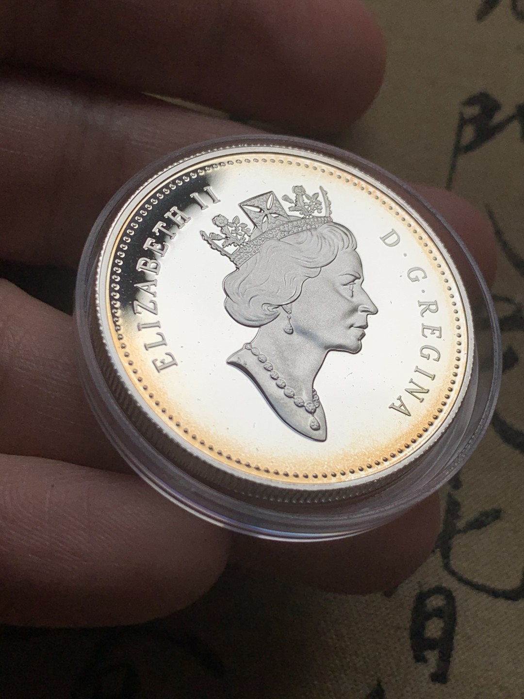 《竞宝斋》第59场-本周日，周一2场连拍（全场不限金额包邮） 原盒证书加拿大2001年 国家芭蕾舞五十周年纪念1元精制大银币