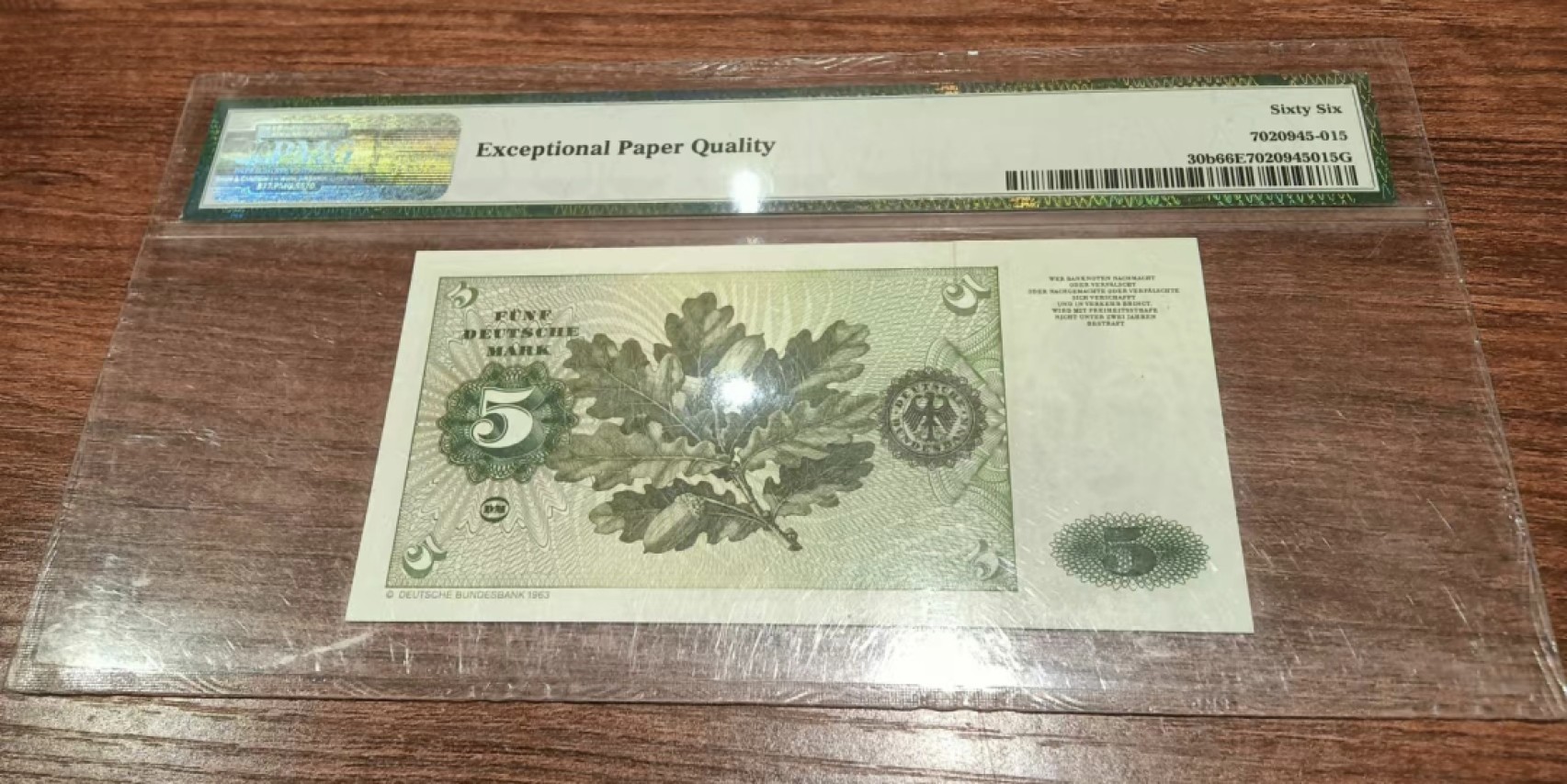 Chase Auction 第11期- - 中外纸币、民国钞联拍！ 1980年德国5马克，PMG66分！壳子有些花，介意勿拍！