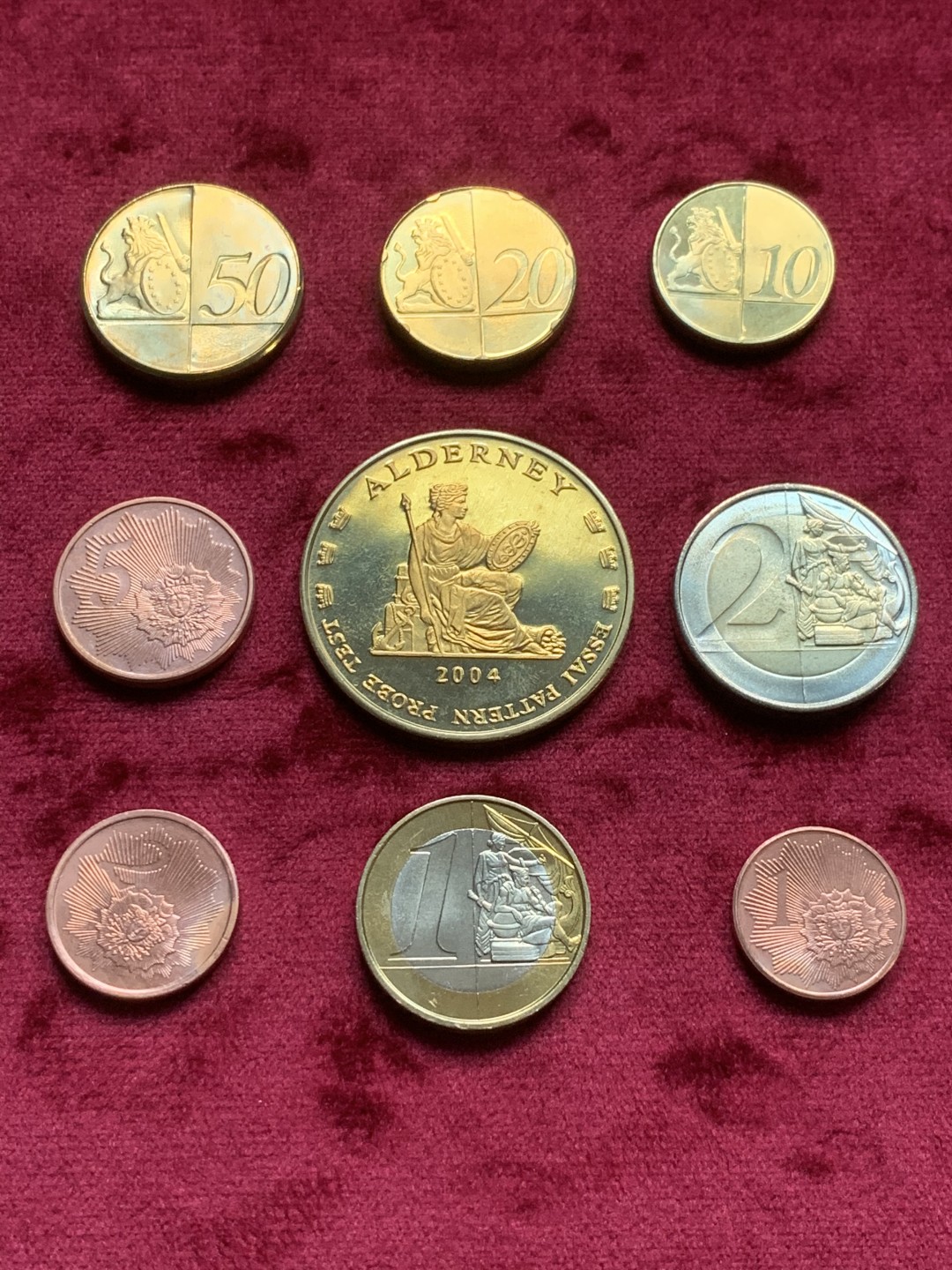 《竞宝斋》第59场-本周日，周一2场连拍（全场不限金额包邮） 奥尔德尼岛2004年欧元试铸样币