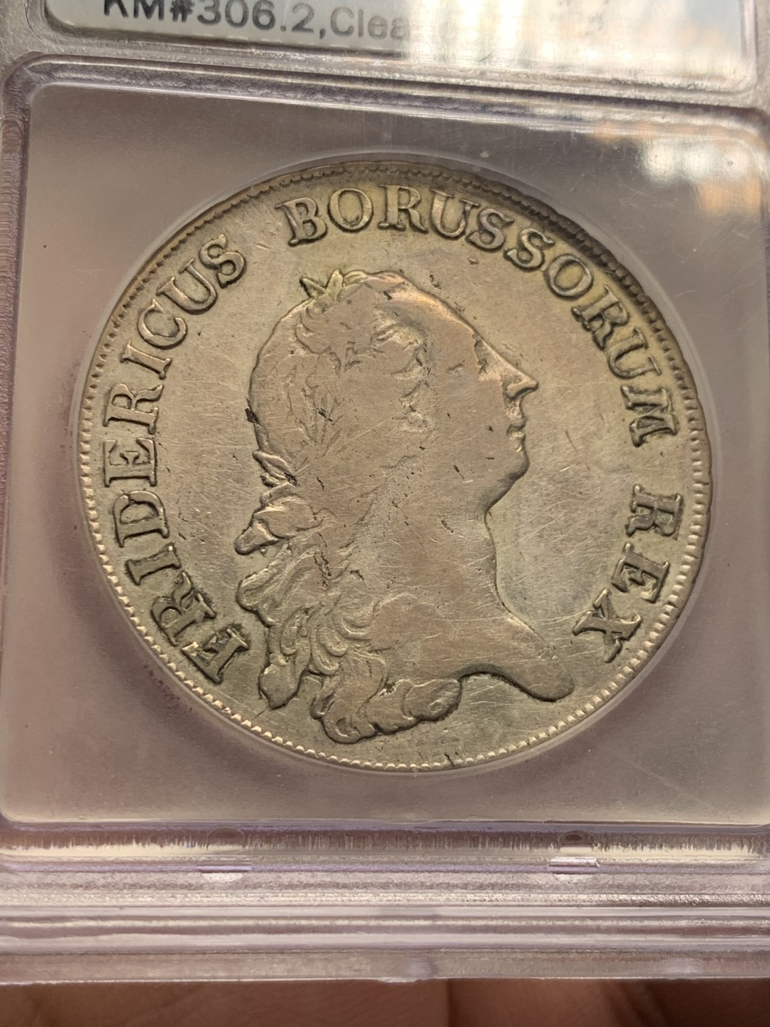 《竞宝斋》第59场-本周日，周一2场连拍（全场不限金额包邮） 美国ICQ评级  德国 普鲁士 1772年 腓特烈二世 鹰炮  泰勒银币 少见品种