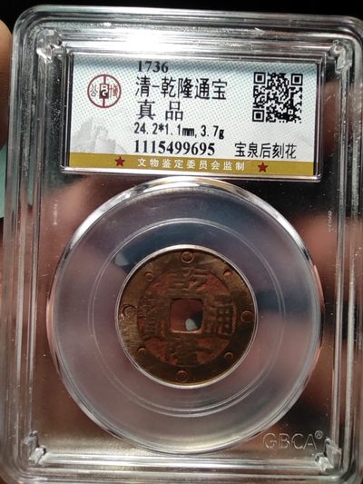 24➕乾隆通宝 宝泉 后刻花 - 24➕乾隆通宝 宝泉 后刻花