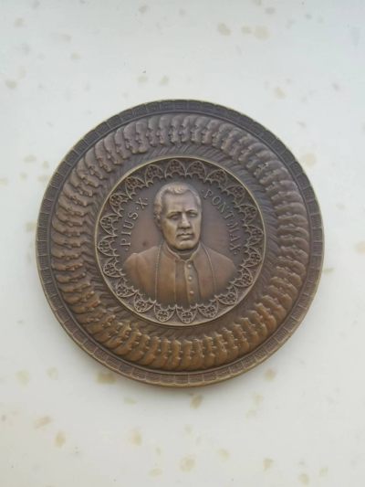 欧洲纪念章3 - 1903年梵蒂冈庇护十世当选新任教皇铜章