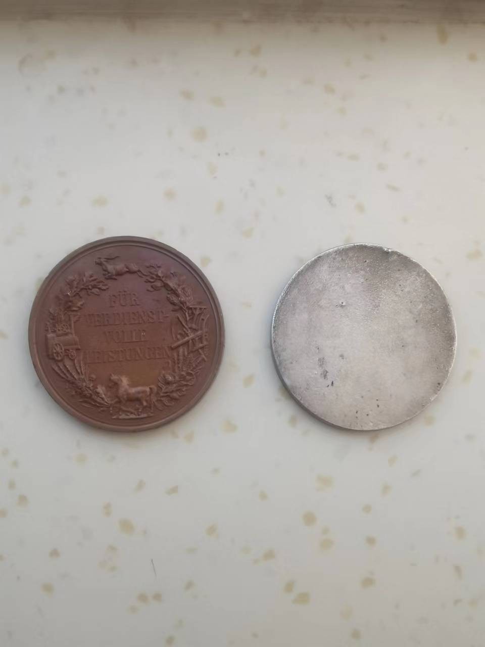 欧洲纪念章3 19世纪德国农业铜章一对 