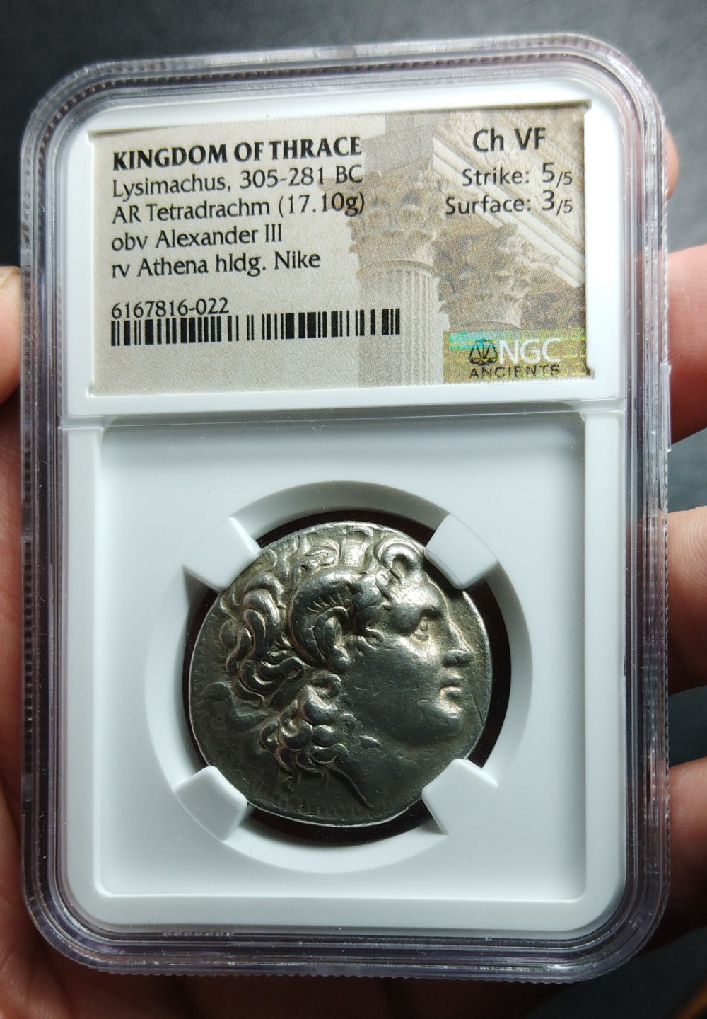 【古希腊币】NGC评级色雷斯王国亚历山大公羊角4德拉克马银币利西马科斯银币兰普萨柯斯版   【古希腊币】NGC评级色雷斯王国亚历山大公羊角4德拉克马银币利西马科斯银币兰普萨柯斯版  