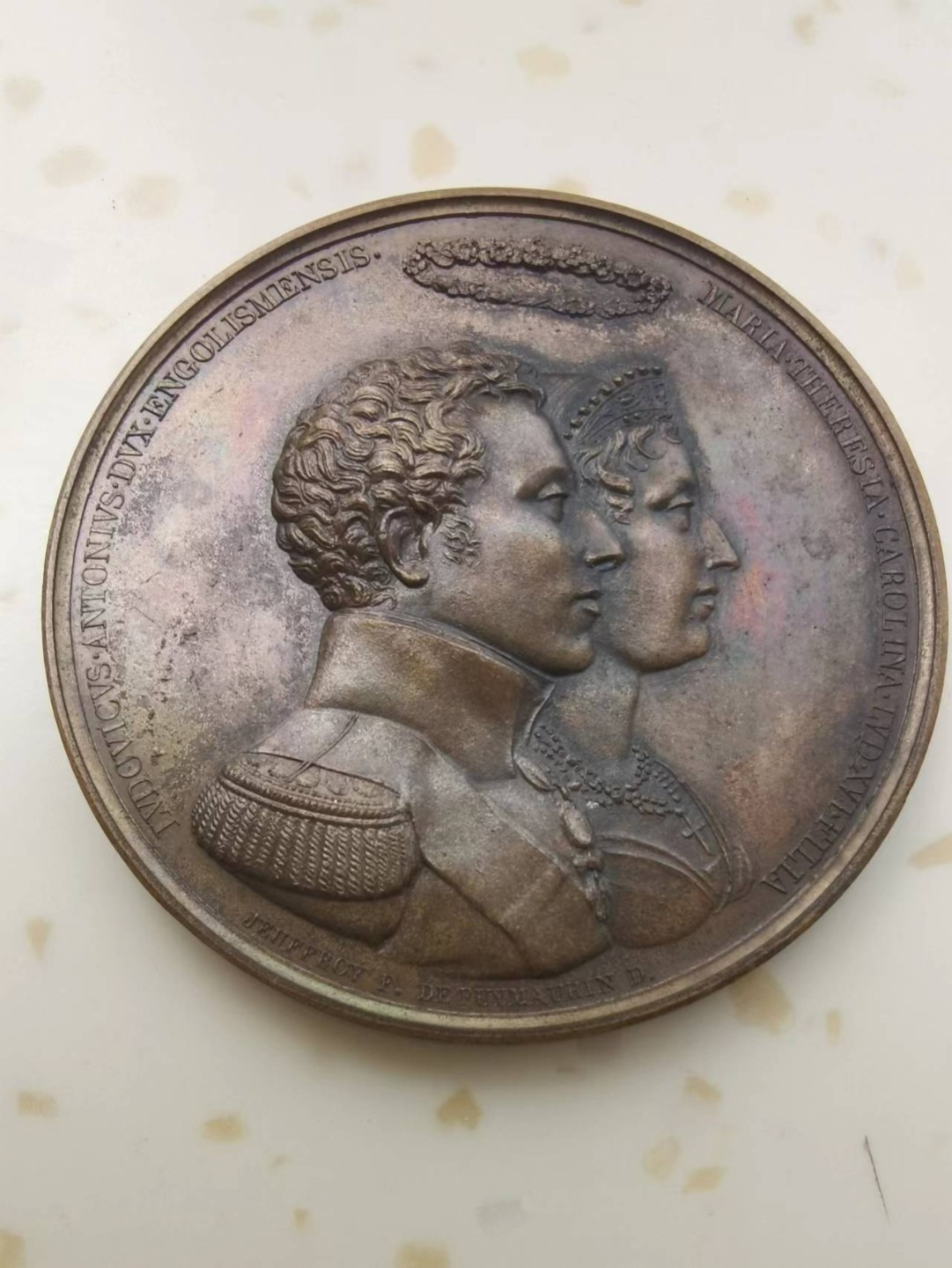 欧洲纪念章3 1799年昂古莱姆公爵与玛丽·特蕾莎·卡罗琳的婚礼铜章
