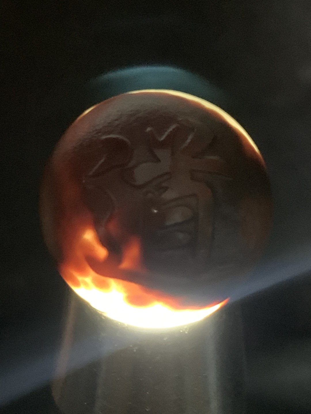 精美冰飘战国红玛瑙亚光雕刻道字圆珠一颗！