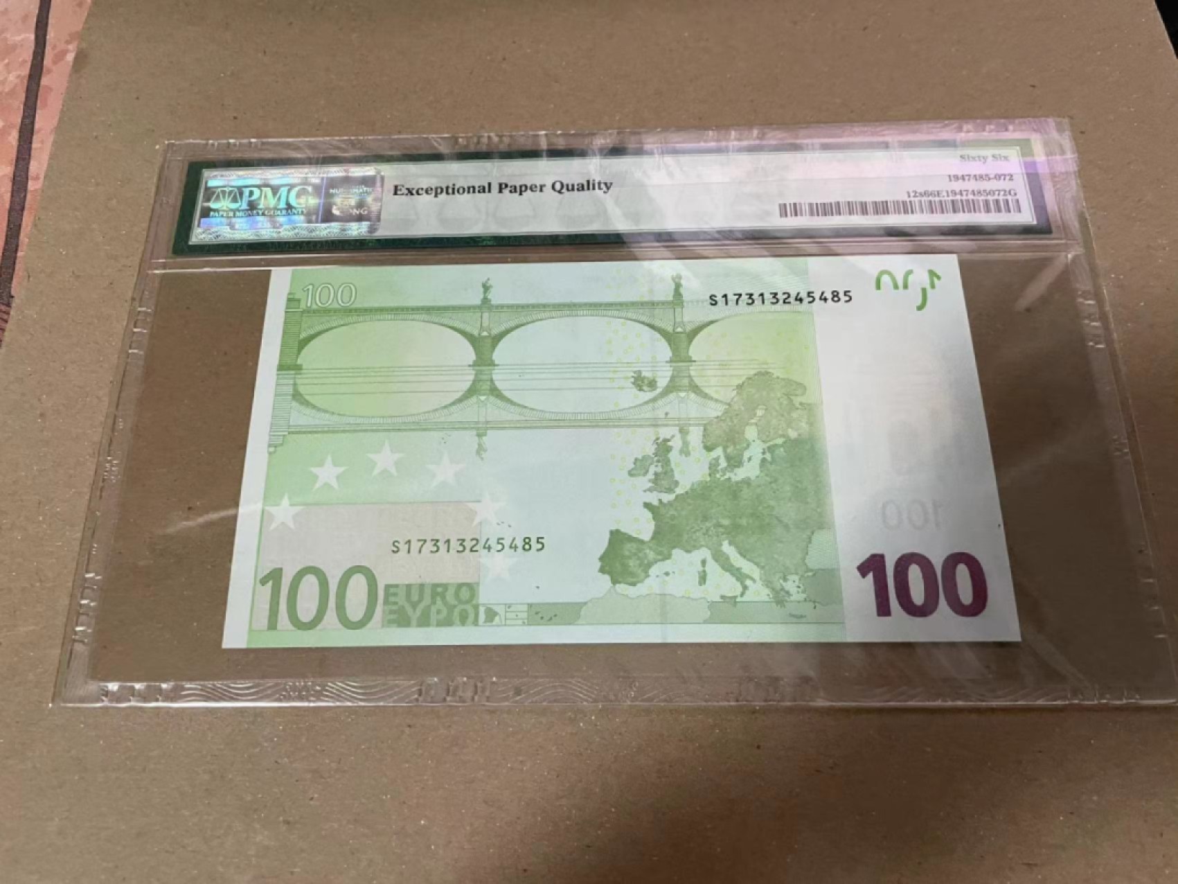 【Blue Auction】✨世界纸币精拍第186期——唯一冠军曼左尼（共77拍） 欧盟 2002年100欧元 PMG66EPQ 二签 意大利