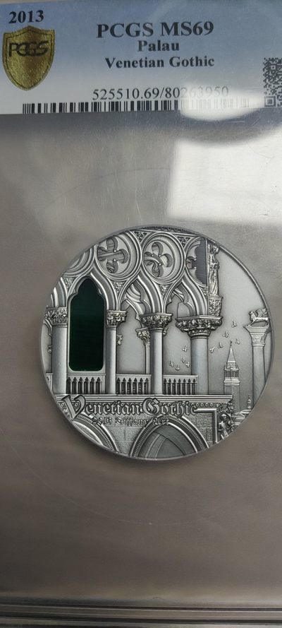 【海寧潮】帕劳2012年蒂凡尼艺术新古典主义建筑2盎司银币PCGS-PR69带证书（原价5999）
