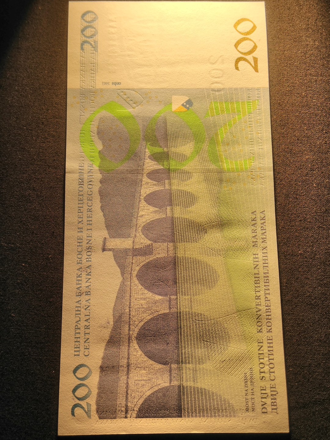 【Blue Auction】✨世界纸币精拍第186期——唯一冠军曼左尼（共77拍） 【AA冠】波黑 2002年200马克最高值 全新UNC 精美