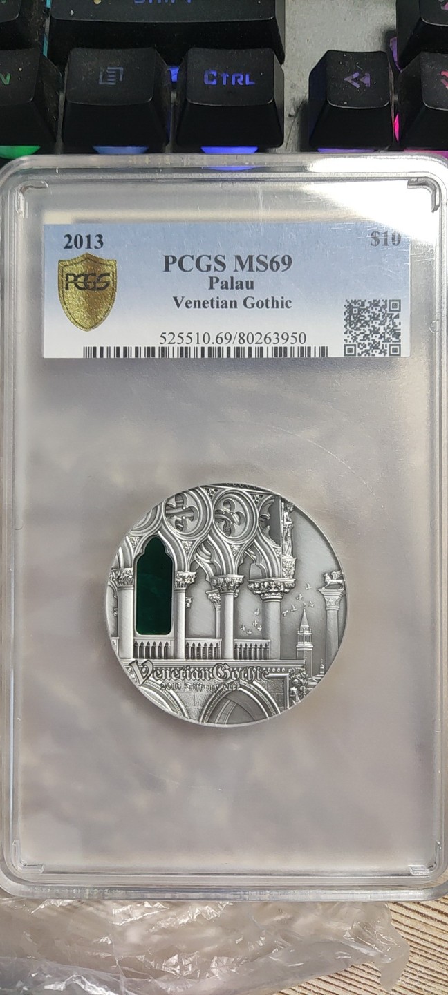 【海寧潮】帕劳2012年蒂凡尼艺术新古典主义建筑2盎司银币PCGS-PR69带证书（原价5999）