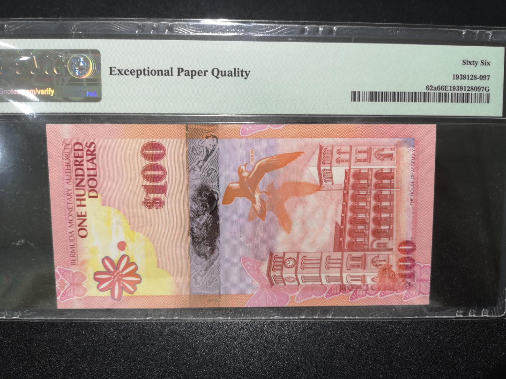《外钞收藏家》第一百七十九期拍卖 2009年百慕大100刀 无47尾88 PMG66