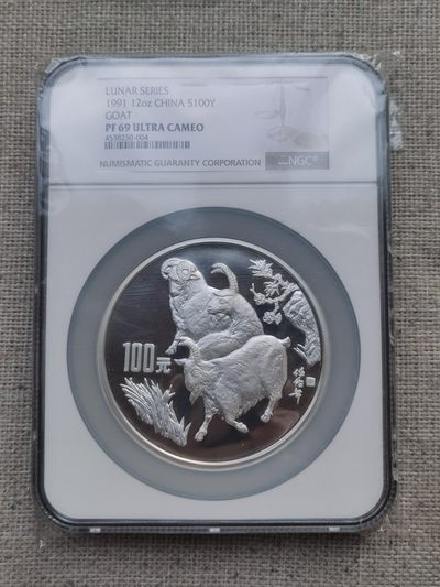 老精稀金银币专场「第7期」 - 1991年12盎司生肖羊银币