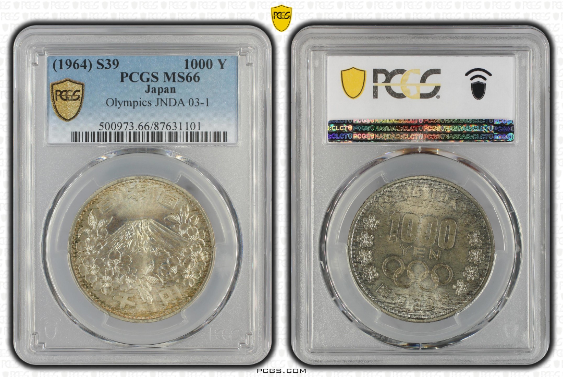 《外钞收藏家》第一百七十九期拍卖 1964年日本奥林匹克纪念银币1000元 PCGS66 强旋转车轮光