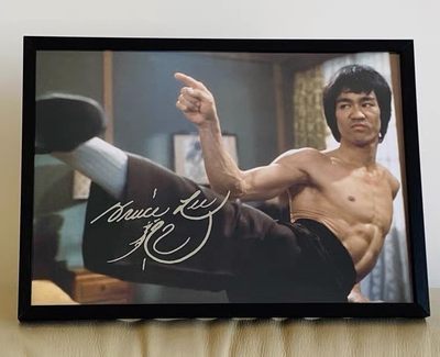 签名卡专拍场 -  李小龙 Bruce Lee 签名 照片 