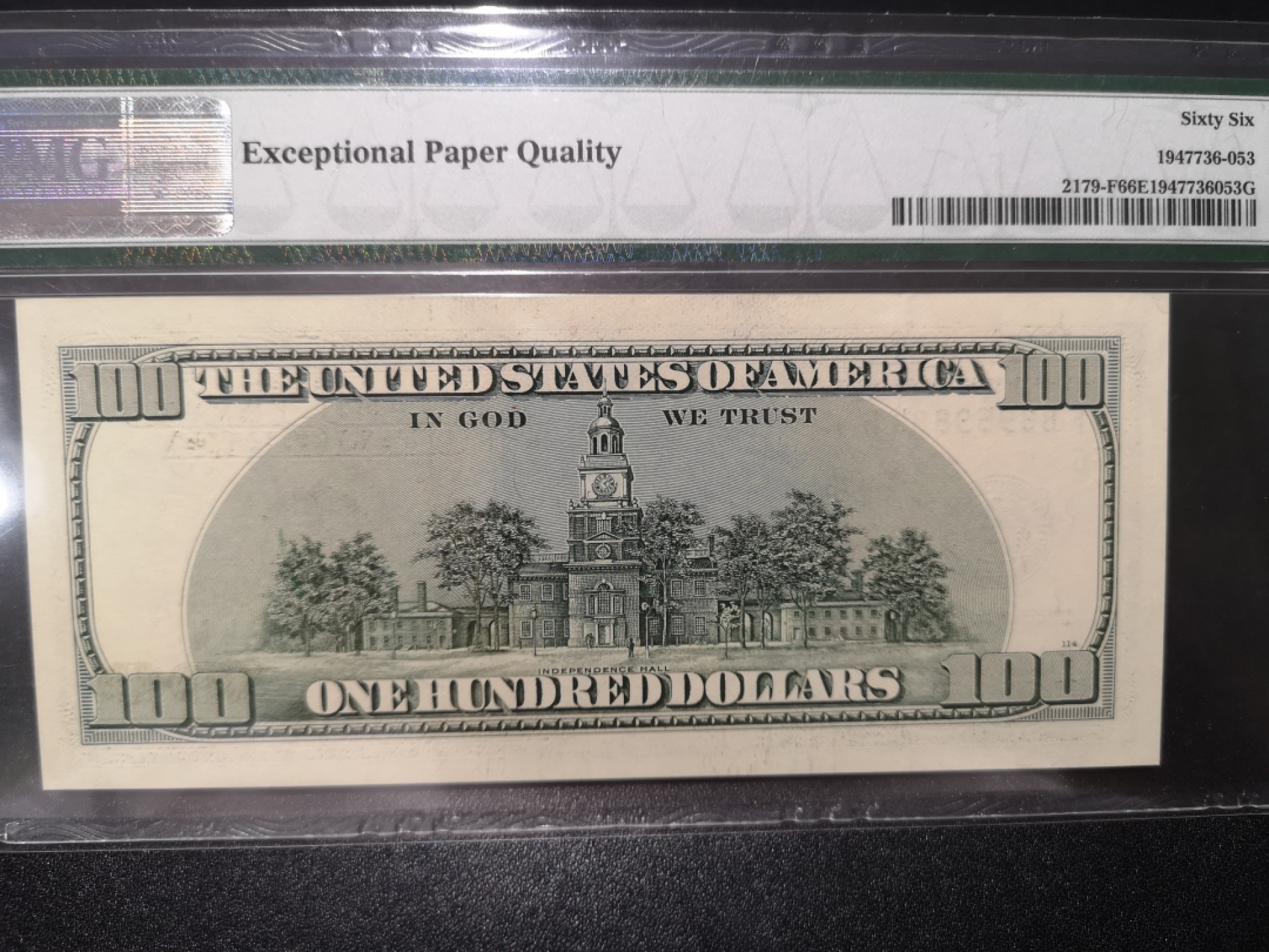 《外钞收藏家》第一百七十九期拍卖 2003A大头100美元 PMG66